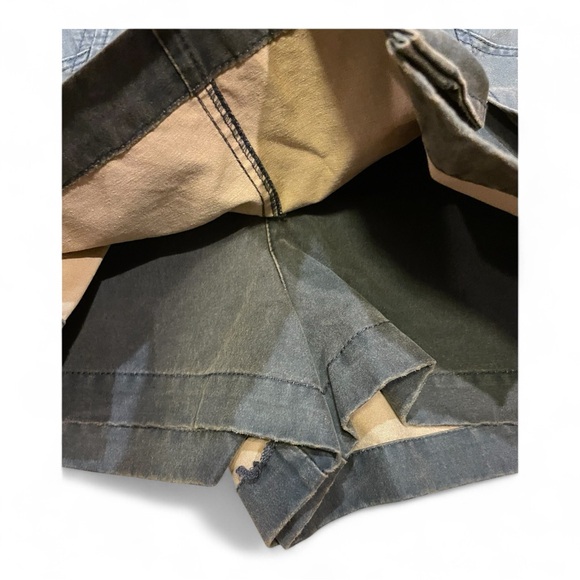 Zara Faded‎ Brown Faux Leather Pleated Mini Skirt Skort Boho Moto Size Medium - Picture 3 of 6